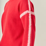 Stitch Detailed Crew Neck Knit