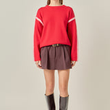 Stitch Detailed Crew Neck Knit