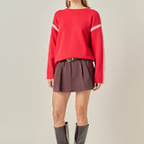 Stitch Detailed Crew Neck Knit