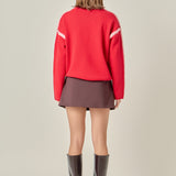 Stitch Detailed Crew Neck Knit