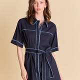 Stitch Detailed Shirt Mini Dress