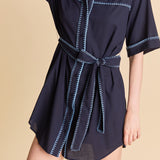 Stitch Detailed Shirt Mini Dress