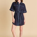 Stitch Detailed Shirt Mini Dress