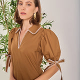 Stitch Detailed Midi Dress