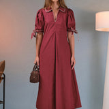 Stitch Detailed Midi Dress