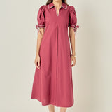Stitch Detailed Midi Dress
