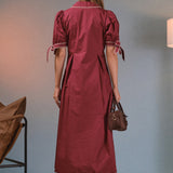 Stitch Detailed Midi Dress