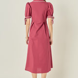 Stitch Detailed Midi Dress