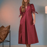 Stitch Detailed Midi Dress