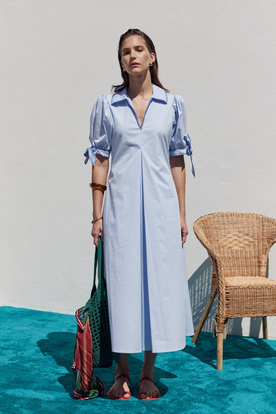 Stitch Detailed Midi Dress – English Factory Stitch Detailed Midi Dress – English Factory