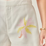The Lila Tropical Embroidered Shorts