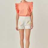 The Lila Tropical Embroidered Shorts
