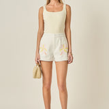 Lila Tropical Embroidered Shorts