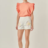 The Lila Tropical Embroidered Shorts