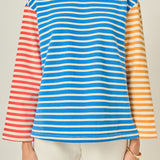 Striped Color Block Long Sleeve Tee