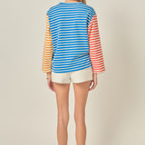 Striped Color Block Long Sleeve Tee