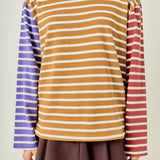 Striped Color Block Long Sleeve Tee
