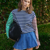 Striped Color Block Long Sleeve Tee
