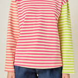 Striped Color Block Long Sleeve Tee