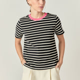 Contrast Rib Stripe T-shirt