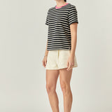 Contrast Rib Stripe T-shirt