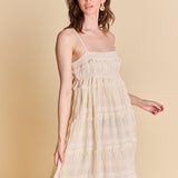 Smocked Sleeveless Midi Dress