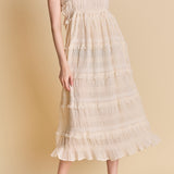 Smocked Sleeveless Midi Dress