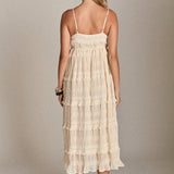 Smocked Sleeveless Midi Dress