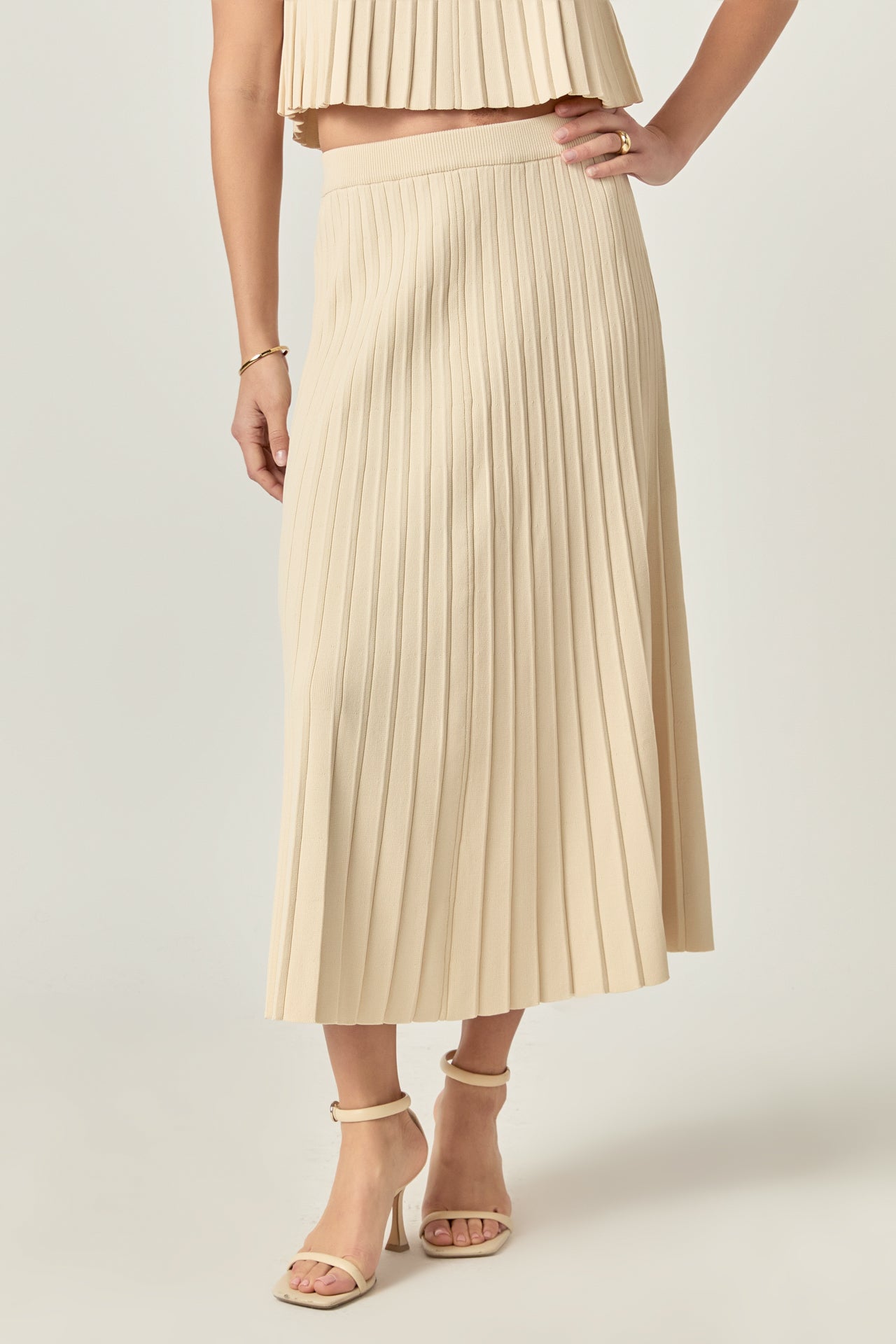 Pleated A-line Skirt