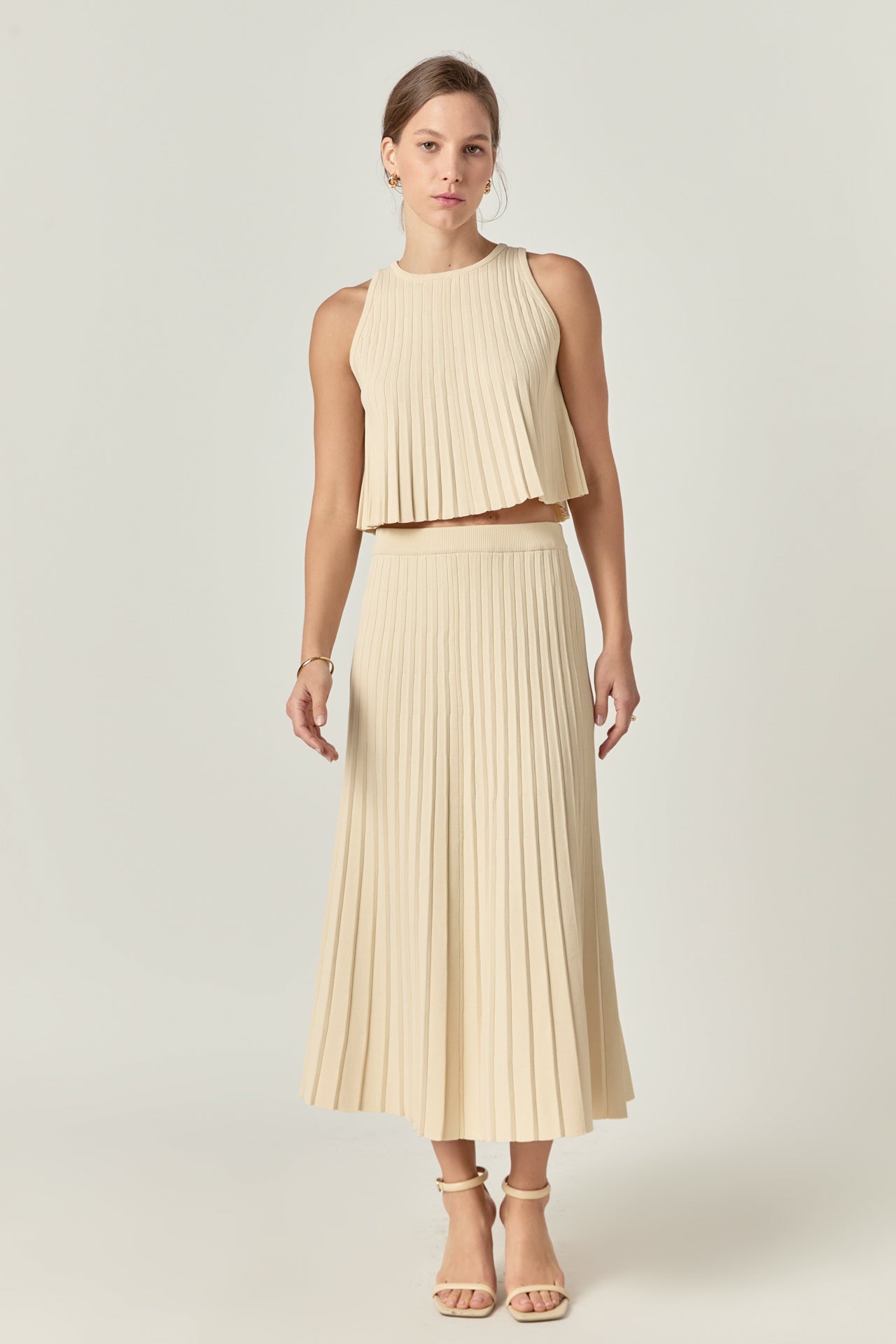 Pleated A-line Skirt