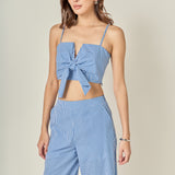 Gingham Twist Crop Top