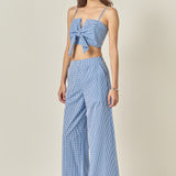 Gingham Twist Crop Top