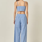 Gingham Twist Crop Top