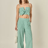 Gingham Twist Crop Top