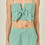 Gingham Twist Crop Top