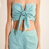 Gingham Twist Crop Top