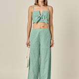 Gingham Twist Crop Top