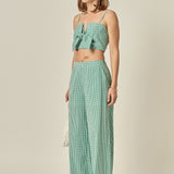 Gingham Twist Crop Top