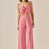 Gingham Twist Crop Top