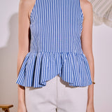 Peplum Sleeve Striped Top