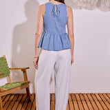 Peplum Sleeve Striped Top
