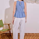 Peplum Sleeve Striped Top