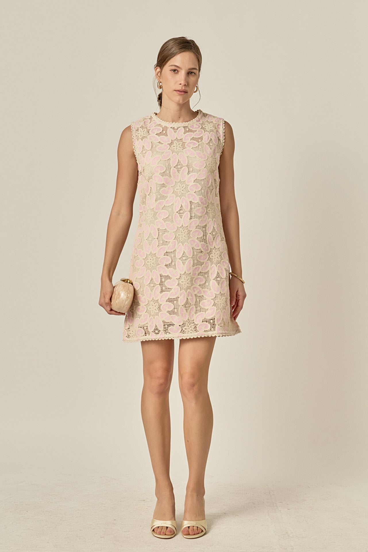 English Factory - Guipure Lace Mini Dress White / S English Factory - Guipure Lace Mini Dress White / S
