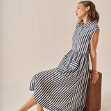 The Seersucker Stripe Midi Dress