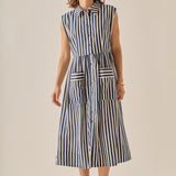 The Seersucker Stripe Midi Dress