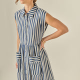 Seersucker Stripe Midi Dress