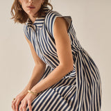 The Seersucker Stripe Midi Dress