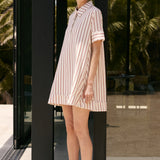 Stripe A-Line Shirt Dress