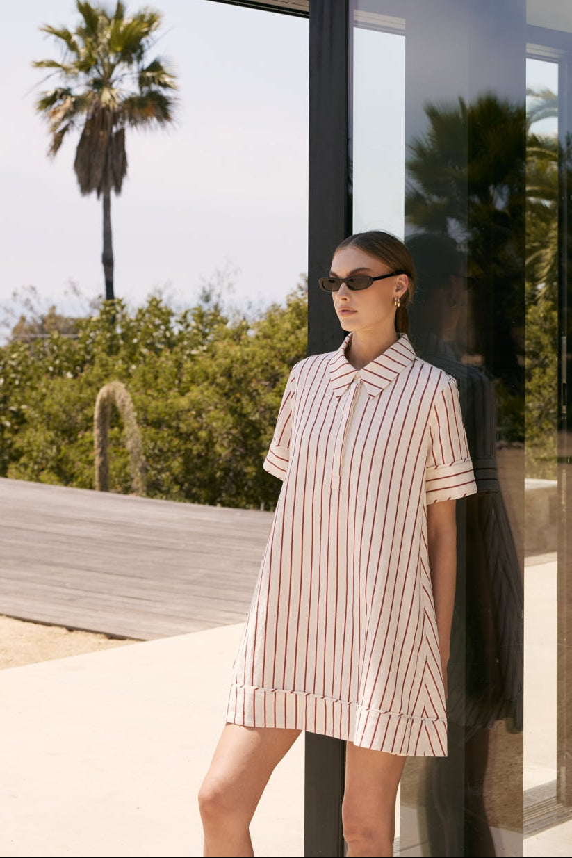 Stripe A-Line Shirt Dress – English Factory Stripe A-Line Shirt Dress – English Factory