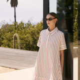 Stripe A-Line Shirt Dress